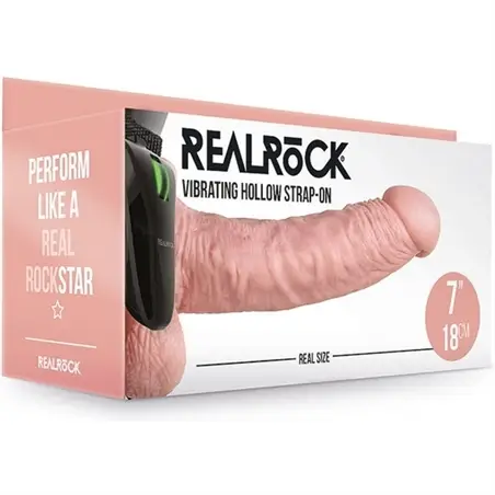 Realrock-Strap-On Hueco Vibratorio Con Testículos - 7/18 Cm - PR2010376652