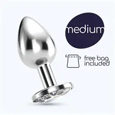 Plug Anal Jóia Bijou Transparente Médio Crushious com Bolsa Aveludada Grátis - PR2010370861