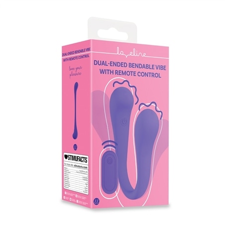 Vibrador Flexível com Comando Dual-Ended Bendable Roxo Loveline - PR2010387799