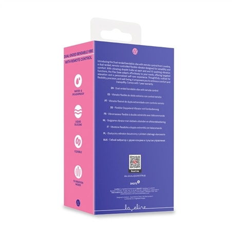 Vibrador Flexível com Comando Dual-Ended Bendable Roxo Loveline #1 - PR2010387799