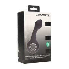 Estimulador de Próstata Em Silicone Vibratório com Bolbo e Alça Preto Levelz - PR2010387663 2