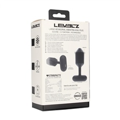 Plug Anal de Silicona com Vibração Hexagonal L Preto Levelz - PR2010387670