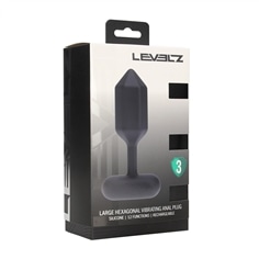 Plug Anal de Silicona com Vibração Hexagonal L Preto Levelz - PR2010387670 2