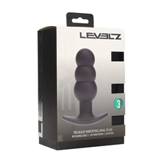 Plug Anal Em Silicone com Vibração Tri Bulb Preto Levelz - PR2010387672 2