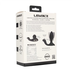 Plug Anal Vibratório Em Silicone com Rotação e Estimulador de Testículos Preto Levelz - PR2010387681