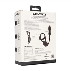 Anel para o Pénis Vibratório com Impulso e Estimulador Preto Levelz - PR2010387685