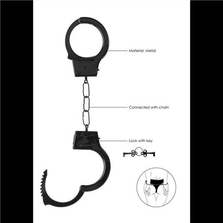 Algemas Em Metal Beginner's Handcuffs Pretas - Preto #4 - PR2010320067