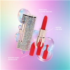Vibrador com 4 Acessórios Diamond Lipstick Iridescent Loveline - PR2010387887