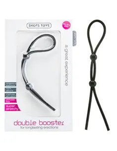 Anel Ajustável para o Pénis e Testículos Double Booster Preto - Preto - PR2010332245 2