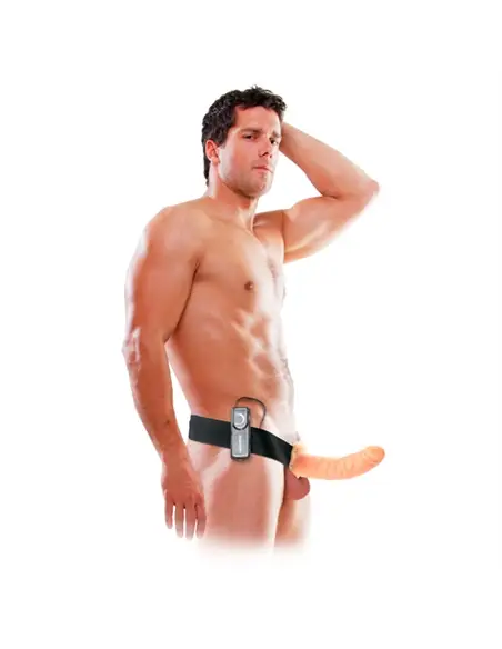 Strap-On Oco com Vibração 8'' Vibrating Hollow Fetish Fantasy Series Branco - #FF8080 - PR2010320955