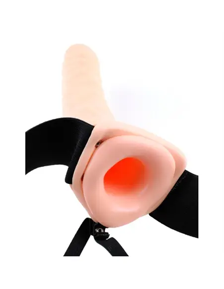 Strap-On Oco com Vibração 8'' Vibrating Hollow Fetish Fantasy Series Branco - #FF8080 #3 - PR2010320955
