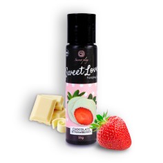 Gel Lubrificante com Sabor a Morango e Chocolate Branco Sweet Love Secret Play - 60ml - PR2010355218