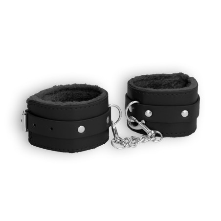 Algemas Ouch! Plush Leather Wrist Cuffs Pretas - PR2010350821