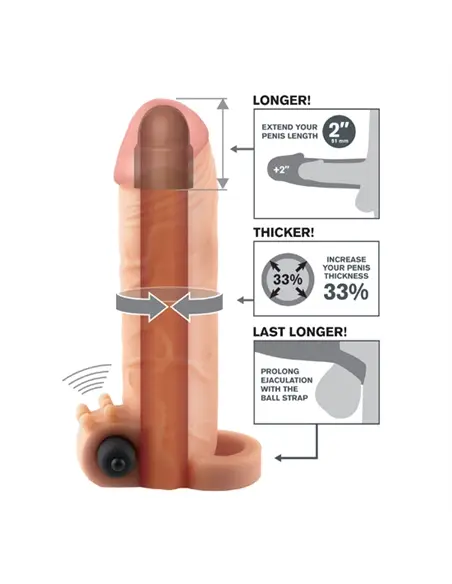 Manga Para O Pénis Vibrating Real Feel 1'' Branca - PR2010325614