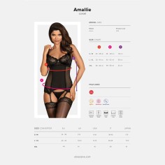 Corpete e Tanga Amallie Tamanho Queen Obsessive Preto - 44 XXL - PR2010359005 2
