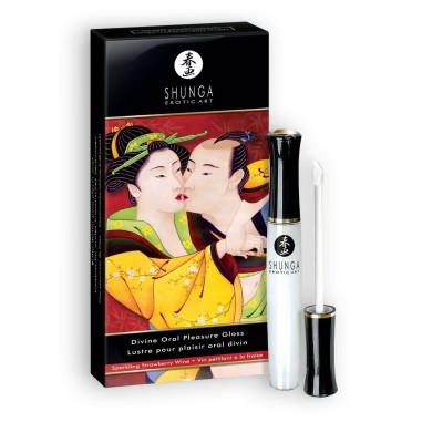 Shunga Divine Oral Pleasure Gloss Champanhe Morango 10ml - PR2010299654