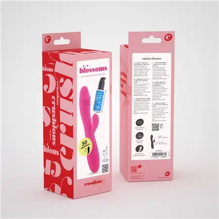 Vibrador Recarregável com Estimulador de Clitóris Blossoms Rosa Choque e Lubrificante À Base de Água Incluído Crushious #5 - PR