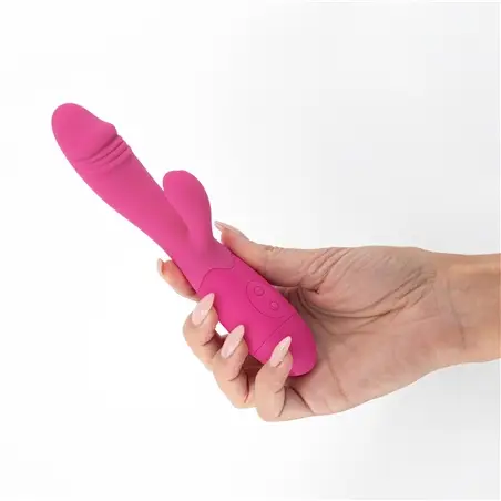 Vibrador Recarregável com Estimulador de Clitóris Blossoms Rosa Choque e Lubrificante À Base de Água Incluído Crushious #10 - P