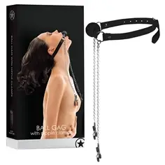 Mordaça com Pinças para Os Mamilos Ouch! Preta - Preto - PR2010336365 2