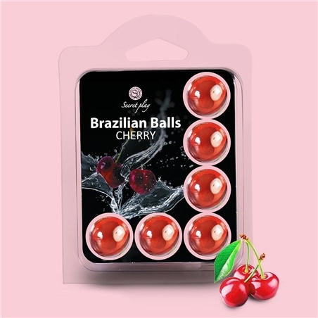 6 Bolas Lubrificantes Beijáveis Brazilian Balls Sabor a Cereja - PR2010355391