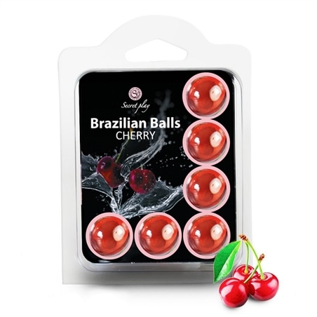 6 Bolas Lubrificantes Beijáveis Brazilian Balls Sabor a Cereja #1 - PR2010355391