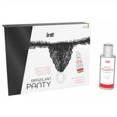 Cuecas Brasileiras Pretas com Pérolas e Gel Lubri T. ÚNICO - PR2010376191