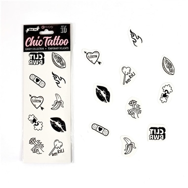 Conjunto de 10 Tatuagens Temporárias - Candy Collection Chic Tattoo Secret Play - PR2010380560